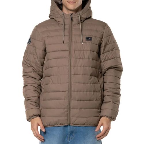 Jaqueta Puffer Masculina Quiksilver Scaly Hood Fossil MARROM-Q411A0041- -1-
